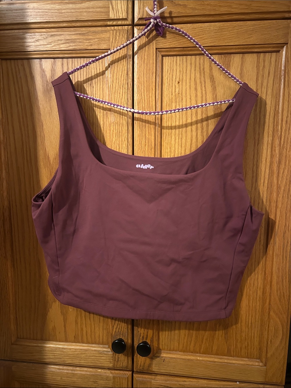Alder Mauve Square-Neck Cropped Tank Top